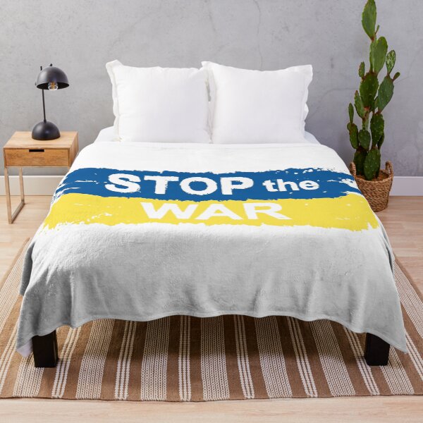 Item preview, Ukraine Stop the War Blue & Yellow designed and sold by WearWolfDesigns.