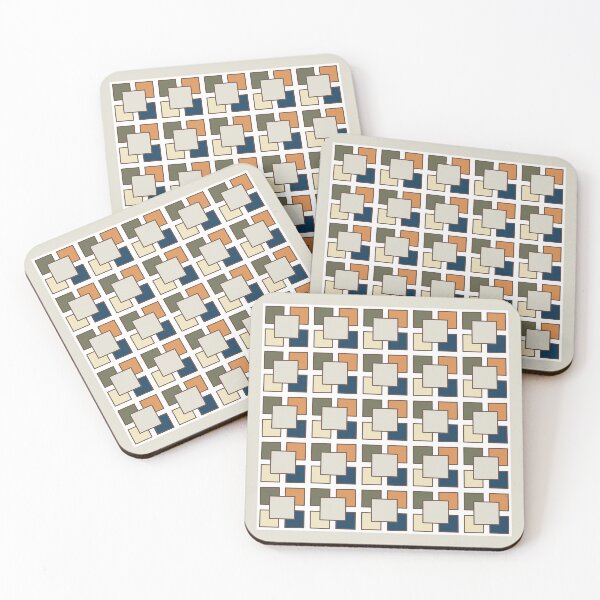 Item preview, Dark Blue Japandi Inspired Squares Pattern designed and sold by beccaveedesigns.