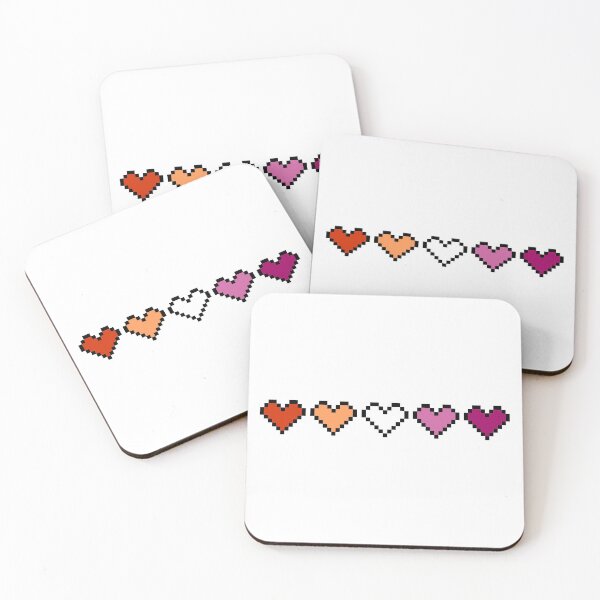 Item preview, Lesbian Pride Flag Pixel Hearts designed and sold by Creations-By-Em.