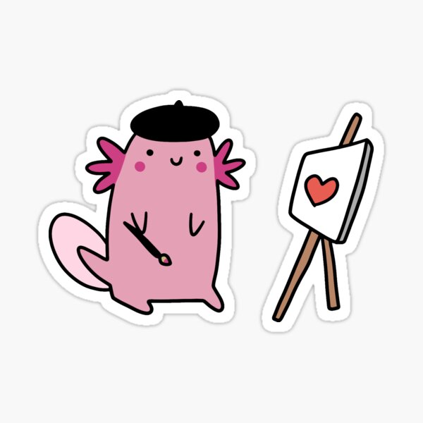 Vista previa del artículo con la obra «Pintor Axolotl», diseñado y vendido por SaradaBoru.