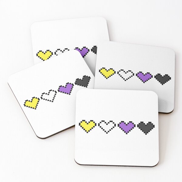 Item preview, Non-binary Pride Flag Pixel Hearts designed and sold by Creations-By-Em.