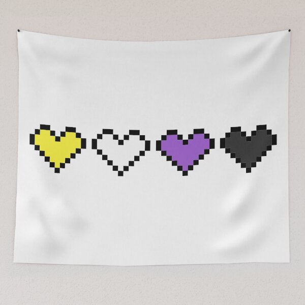 Item preview, Non-binary Pride Flag Pixel Hearts designed and sold by Creations-By-Em.