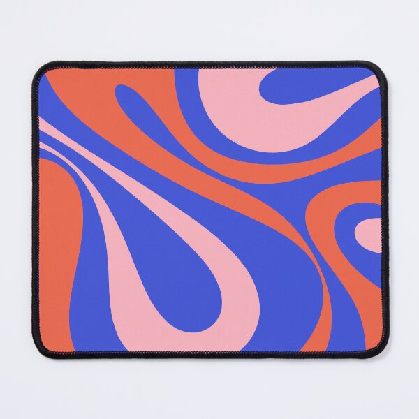 Item preview, Mod Swirl Retro Abstract Pattern Bright Blue Orange Pink  designed and sold by kierkegaard.
