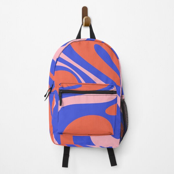 Item preview, Mod Swirl Retro Abstract Pattern Bright Blue Orange Pink  designed and sold by kierkegaard.