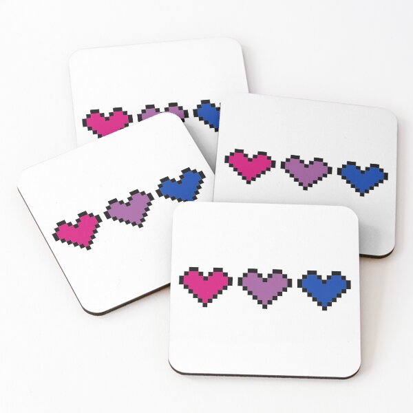 Item preview, Bisexual Pride Flag Pixel Hearts designed and sold by Creations-By-Em.