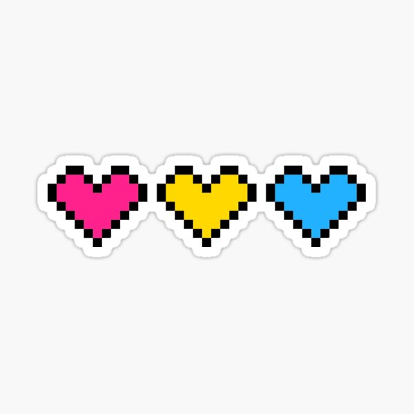 Pansexual Pride Flag Pixel Hearts Sticker By Creations By Em Redbubble