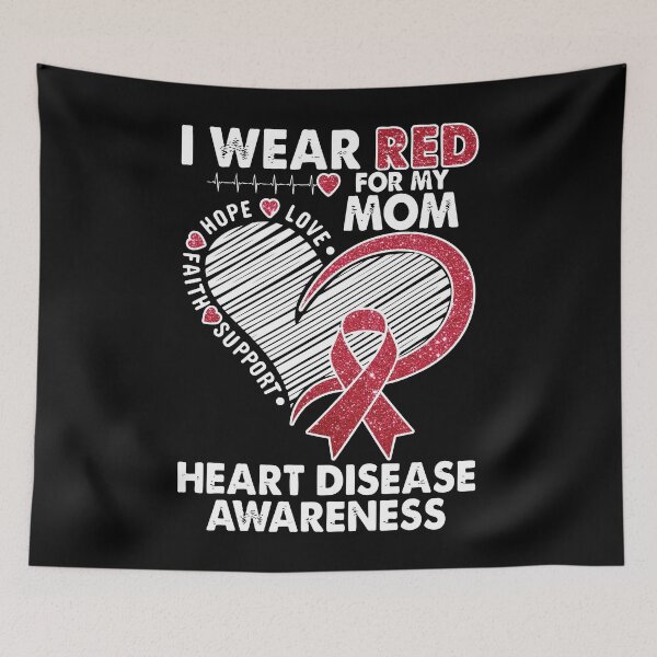 Item preview, I Wear Red For My Mom Heart Disease Awareness CHD Survivors designed and sold by ecomdesign.