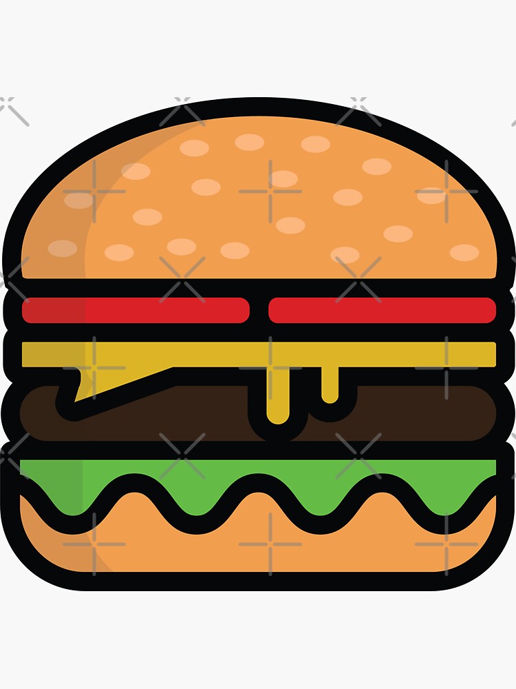 Burger Cheeseburger Sticker for Sale by EvolvClothing