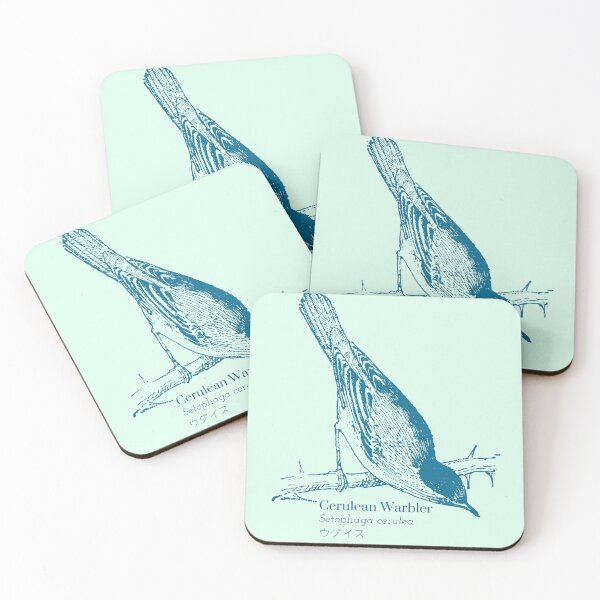 Item preview, Cerulean Warbler ウグイス Bird on Branch Scientific Wildlife Japanese designed and sold by Snoot-Store.