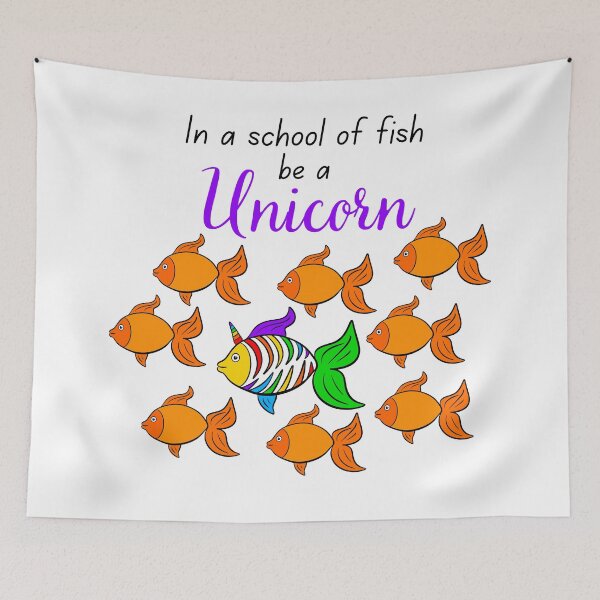 Item preview, In a school of fish be a Unicorn designed and sold by SparkyMae.