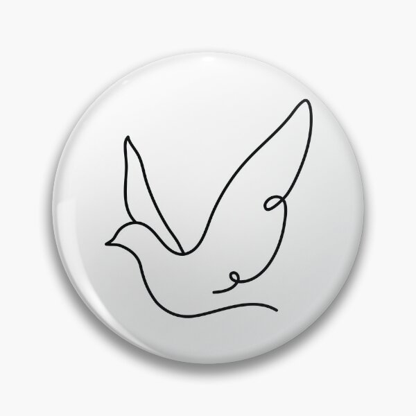 Item preview, White Dove Minimalist Single Line Art designed and sold by artdesignforyou.