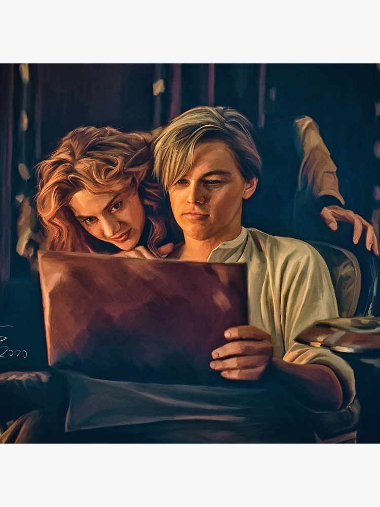 Jack and Rose after drawing process. Titanic movie fanart. Digital