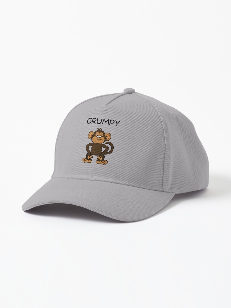 A little Grumpy Monkey Cartoon Drawing Cap for Sale by SparkyMae Redbubble