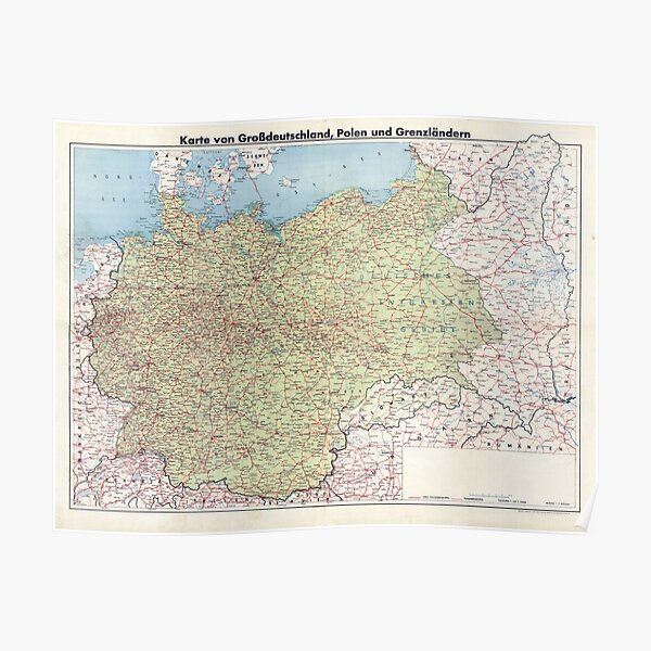 Map of Greater Germany Poster