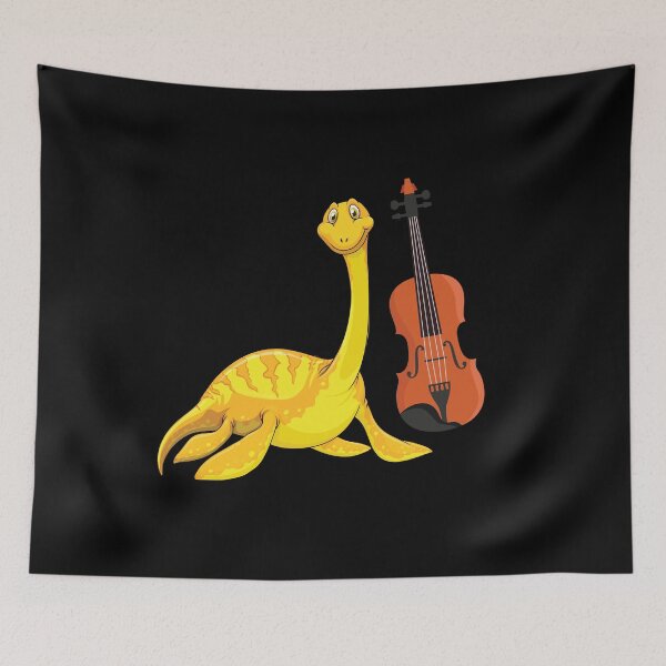 Item preview, Dinosaur Playing Violin ,Funny Good Dinosaur Violin Lovers Yellow Cute Dinosaur Art designed and sold by pedrored369.