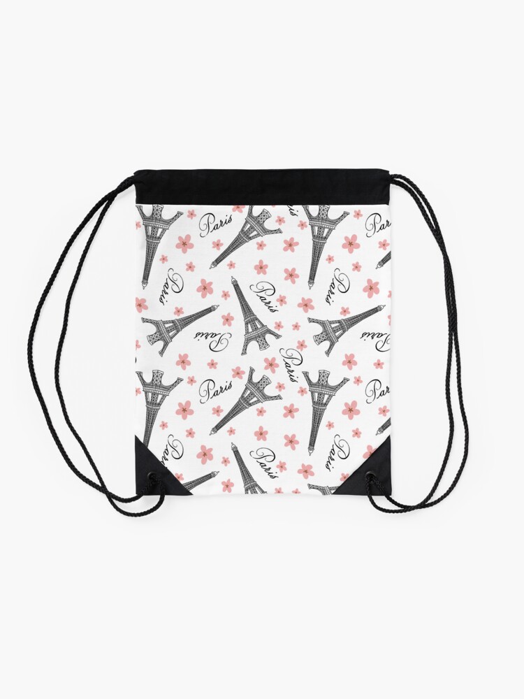 Alternate view of Spring in Paris Pattern Drawstring Bag