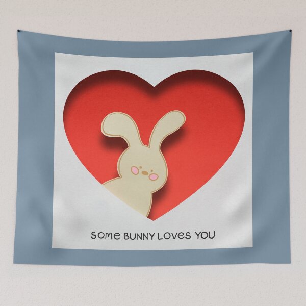 Item preview, Easter Sunday egg basket ideas / Happy Easter ~ Cute Easter Bunny ‘Some Bunny Loves You’ typography  designed and sold by haRexia.
