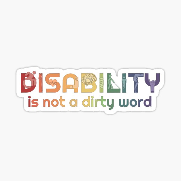 Aperçu de l'œuvre Le handicap n'est pas un gros mot (Rainbow) créée et vendue par neatchicdesigns.