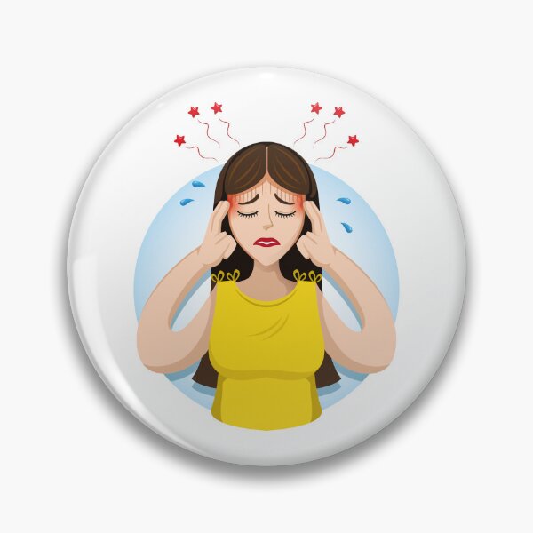 Item preview, Mascot person woman, with headache, symptom. Ideal for informational and institutional related to medicine designed and sold by LucianoCosmo.