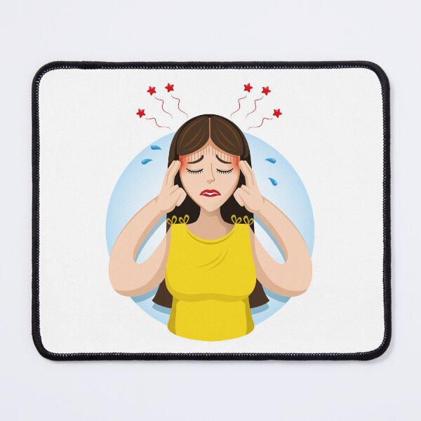 Item preview, Mascot person woman, with headache, symptom. Ideal for informational and institutional related to medicine designed and sold by LucianoCosmo.