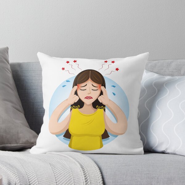 Item preview, Mascot person woman, with headache, symptom. Ideal for informational and institutional related to medicine designed and sold by LucianoCosmo.