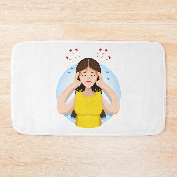 Item preview, Mascot person woman, with headache, symptom. Ideal for informational and institutional related to medicine designed and sold by LucianoCosmo.