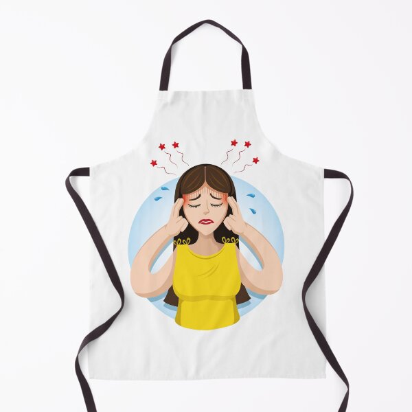 Item preview, Mascot person woman, with headache, symptom. Ideal for informational and institutional related to medicine designed and sold by LucianoCosmo.