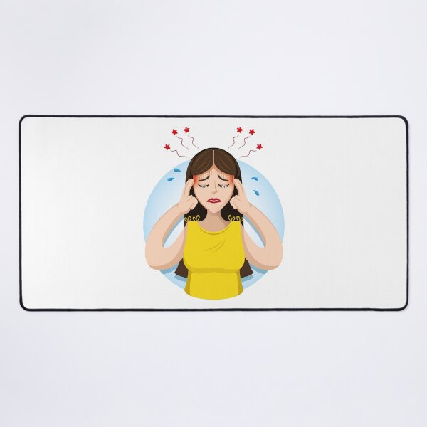 Item preview, Mascot person woman, with headache, symptom. Ideal for informational and institutional related to medicine designed and sold by LucianoCosmo.