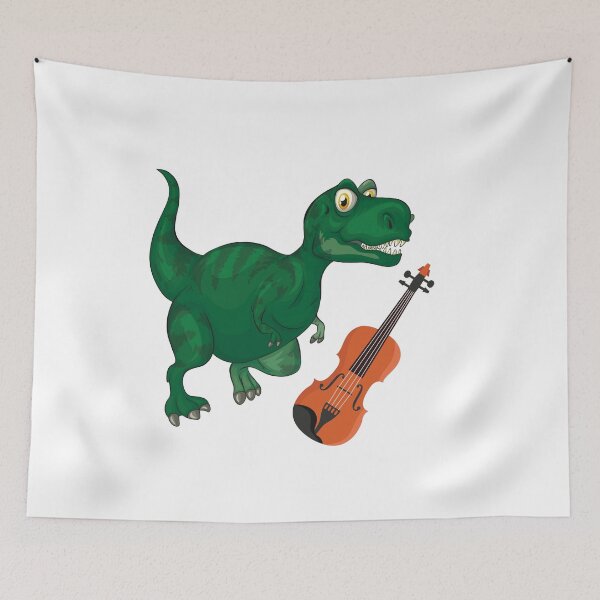 Artikelvorschau, Dinosaurier, der Violine spielt, lustiger guter Dinosaurier-Geigen-Liebhaber-cooler grüner Entwurf entworfen und verkauft von pedrored369.