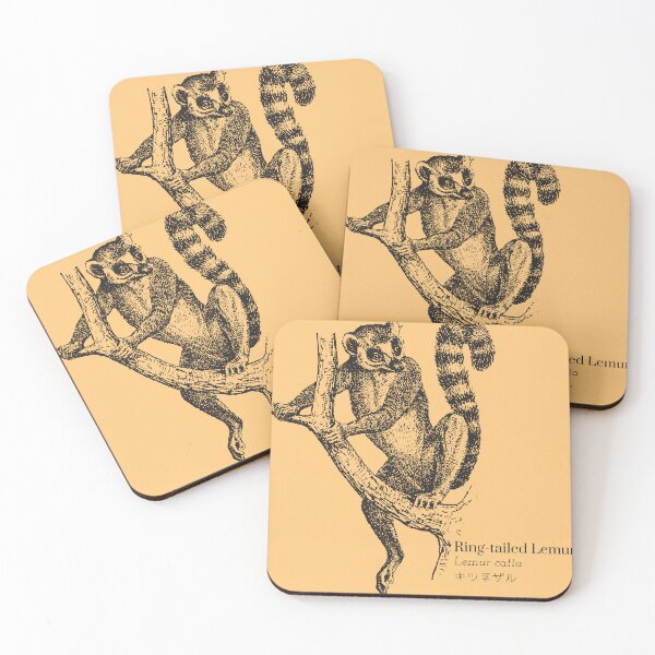 Item preview, Ring-tailed Lemur Lemur catta キツネザル Scientific Wildlife Japanese Kanji designed and sold by Snoot-Store.