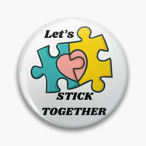 Item preview, Let’s stick together interracial couple puzzle pieces  designed and sold by Tanuja  Sharma.