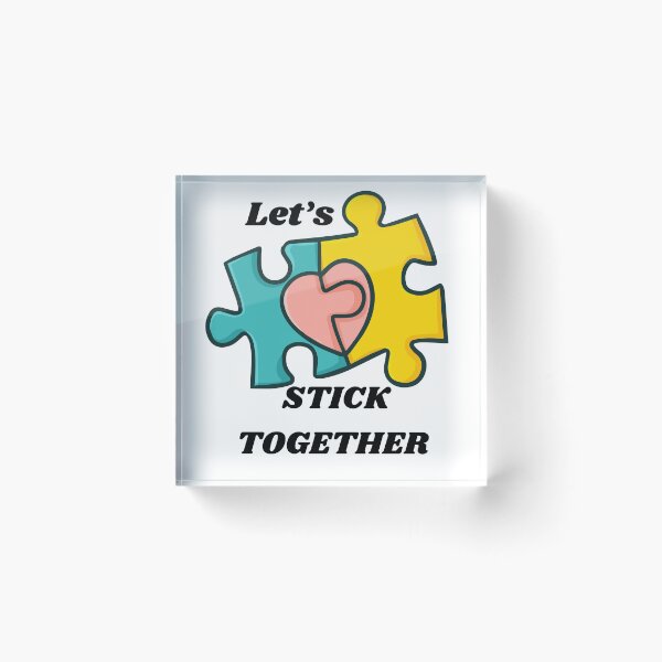 Item preview, Let’s stick together interracial couple puzzle pieces  designed and sold by Tanuja  Sharma.