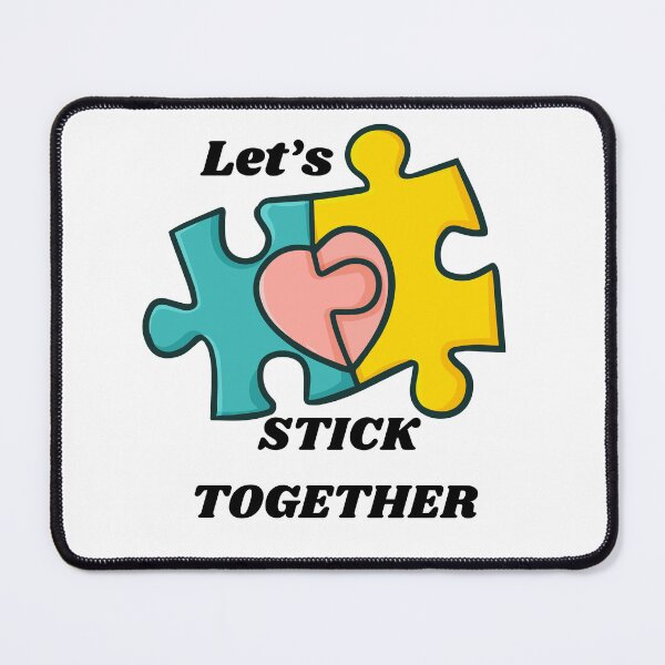 Item preview, Let’s stick together interracial couple puzzle pieces designed and sold by Tanuja Sharma.