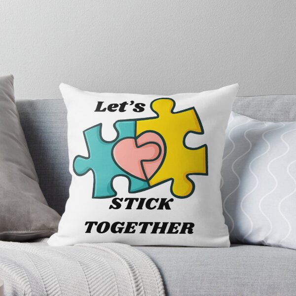 Item preview, Let’s stick together interracial couple puzzle pieces  designed and sold by Tanuja  Sharma.