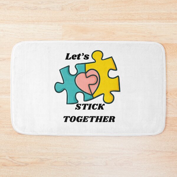 Item preview, Let’s stick together interracial couple puzzle pieces  designed and sold by Tanuja  Sharma.