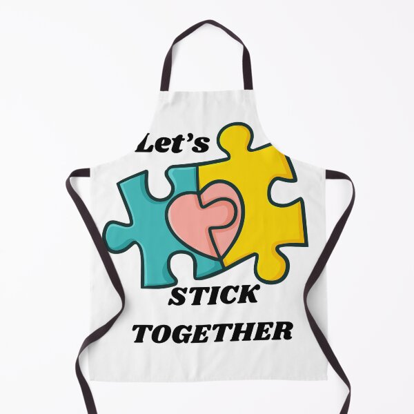 Item preview, Let’s stick together interracial couple puzzle pieces designed and sold by Tanuja Sharma.