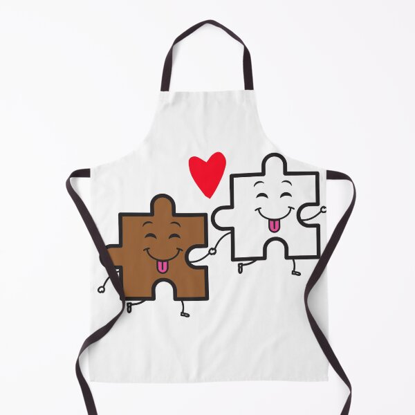 Item preview, Let’s stick together interracial couple puzzle pieces  designed and sold by Tanuja  Sharma.