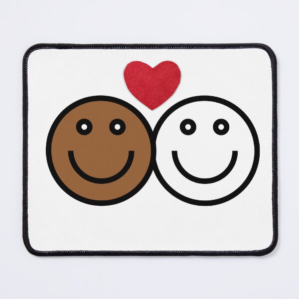 Item preview, Let’s stick together interracial couple smiley faces designed and sold by Tanuja Sharma.