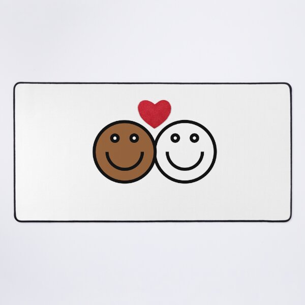 Item preview, Let’s stick together interracial couple smiley faces designed and sold by Tanuja Sharma.