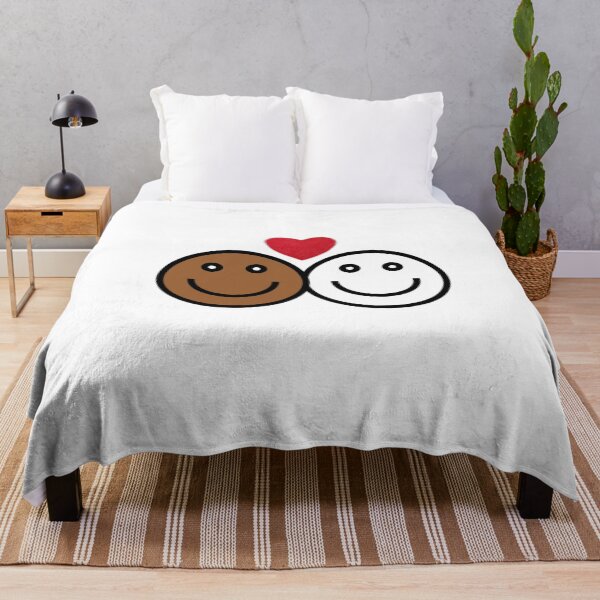 Item preview, Let’s stick together interracial couple smiley faces designed and sold by Tanuja  Sharma.