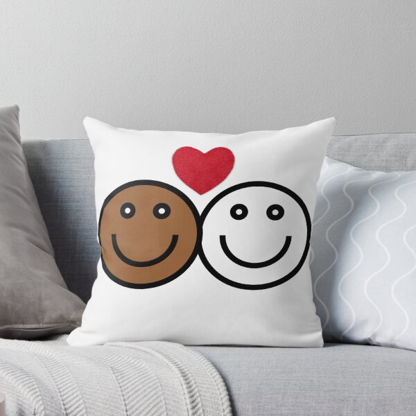 Item preview, Let’s stick together interracial couple smiley faces designed and sold by Tanuja Sharma.