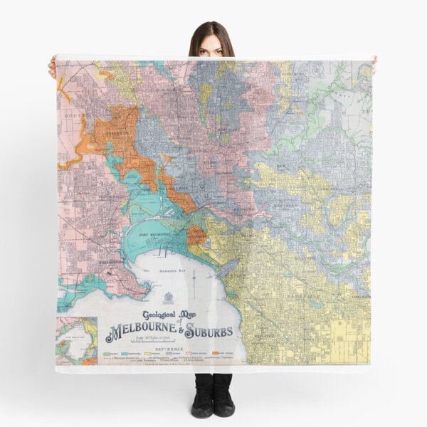 Item preview, Antique Geological Melbourne Map designed and sold by mrskittenpants.