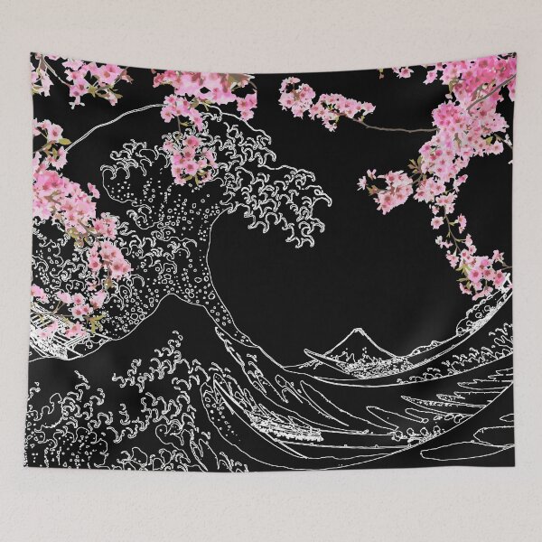 Item preview, Japanese Great Wave Outline Black and White designed and sold by ind3finite.