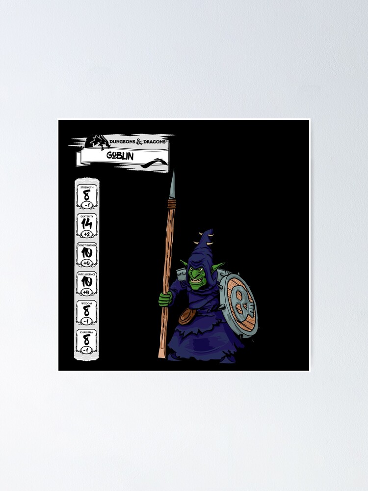 "DND Standard Goblin Stats" Poster for Sale by Black-Orc | Redbubble