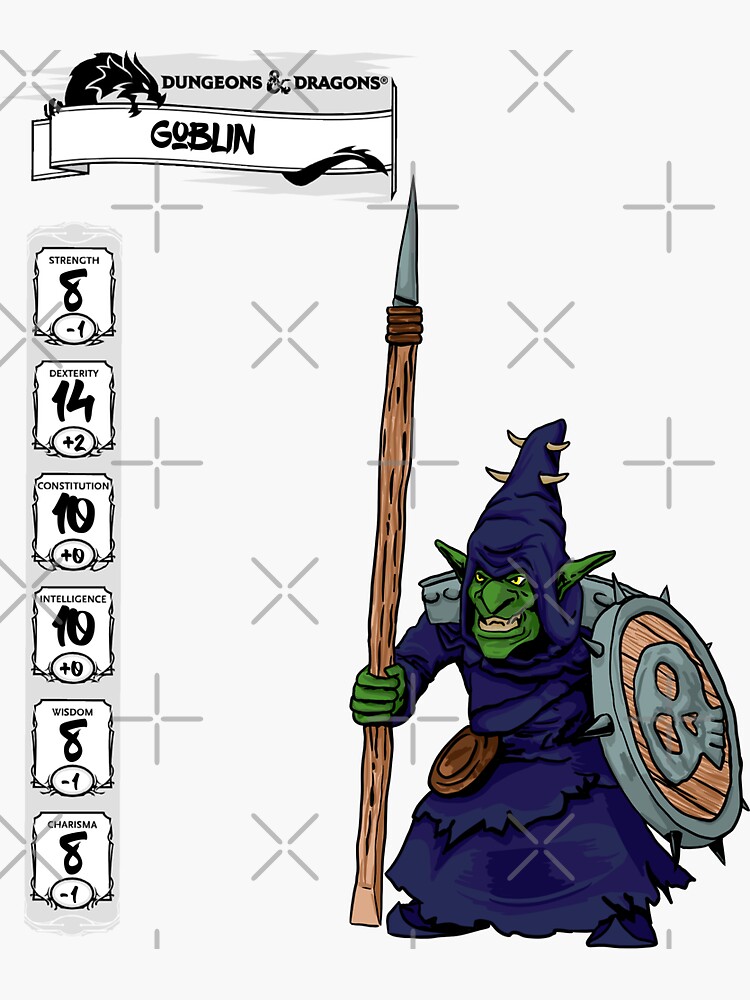 "DND Standard Goblin Stats" Sticker by BlackOrc Redbubble