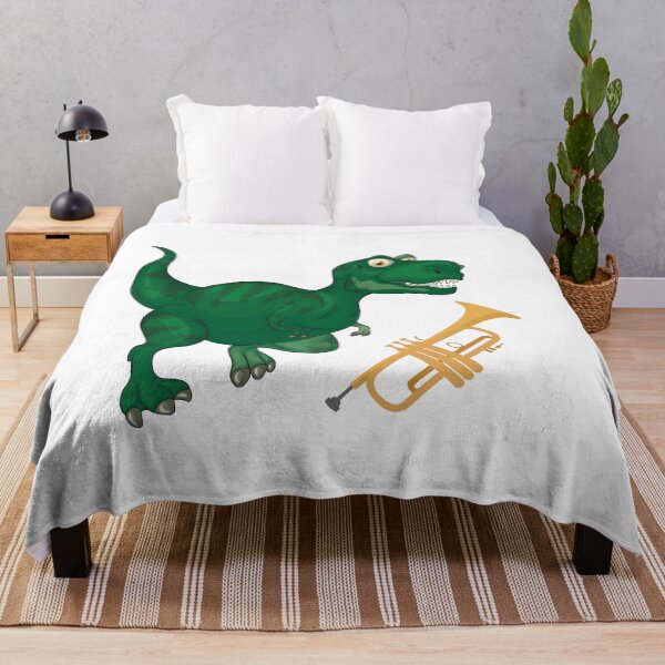 Artikelvorschau, Dinosaurier, der Trompete spielt, lustige gute Dinosaurier-Trompetenliebhaber, cooles grünes Design entworfen und verkauft von pedrored369.