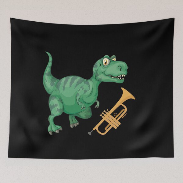Item preview, Dinosaur Playing Trumpet ,Funny Good Dinosaur Trumpet Lovers Green Design designed and sold by pedrored369.