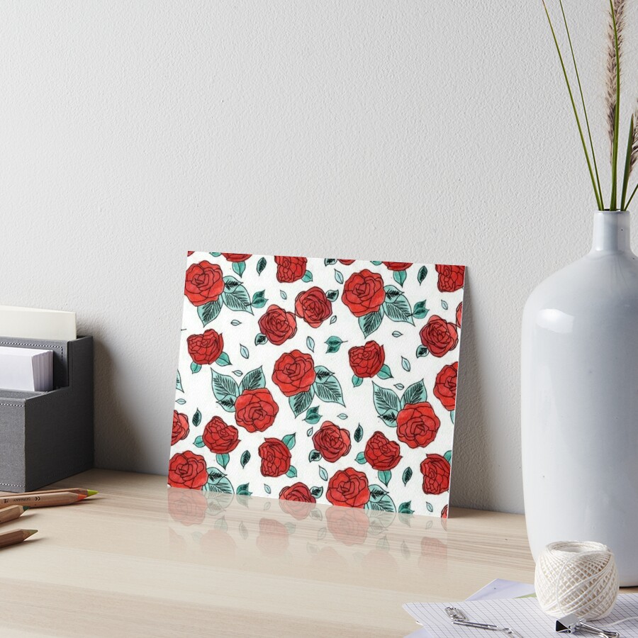 "Indie/Boho Red Rose/Floral Aesthetic" Art Board Print by ...