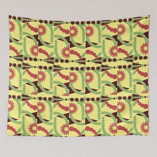 Item preview, Neo Geo Floral Country Cactus Flower Pattern designed and sold by FlutteringWings.