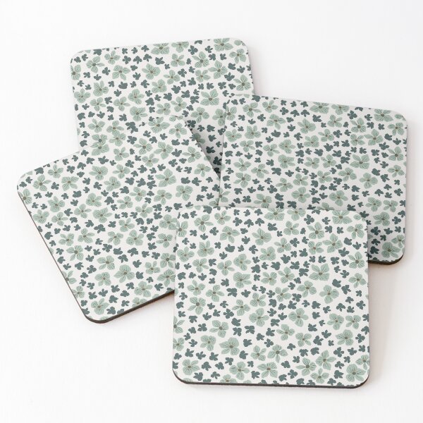 Item preview, White & Shades of Blue Cluster Floral Print  designed and sold by StudioPosies.